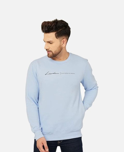 Men's Slim Fit Solid Round Neck Full Sleeve Sweatshirt