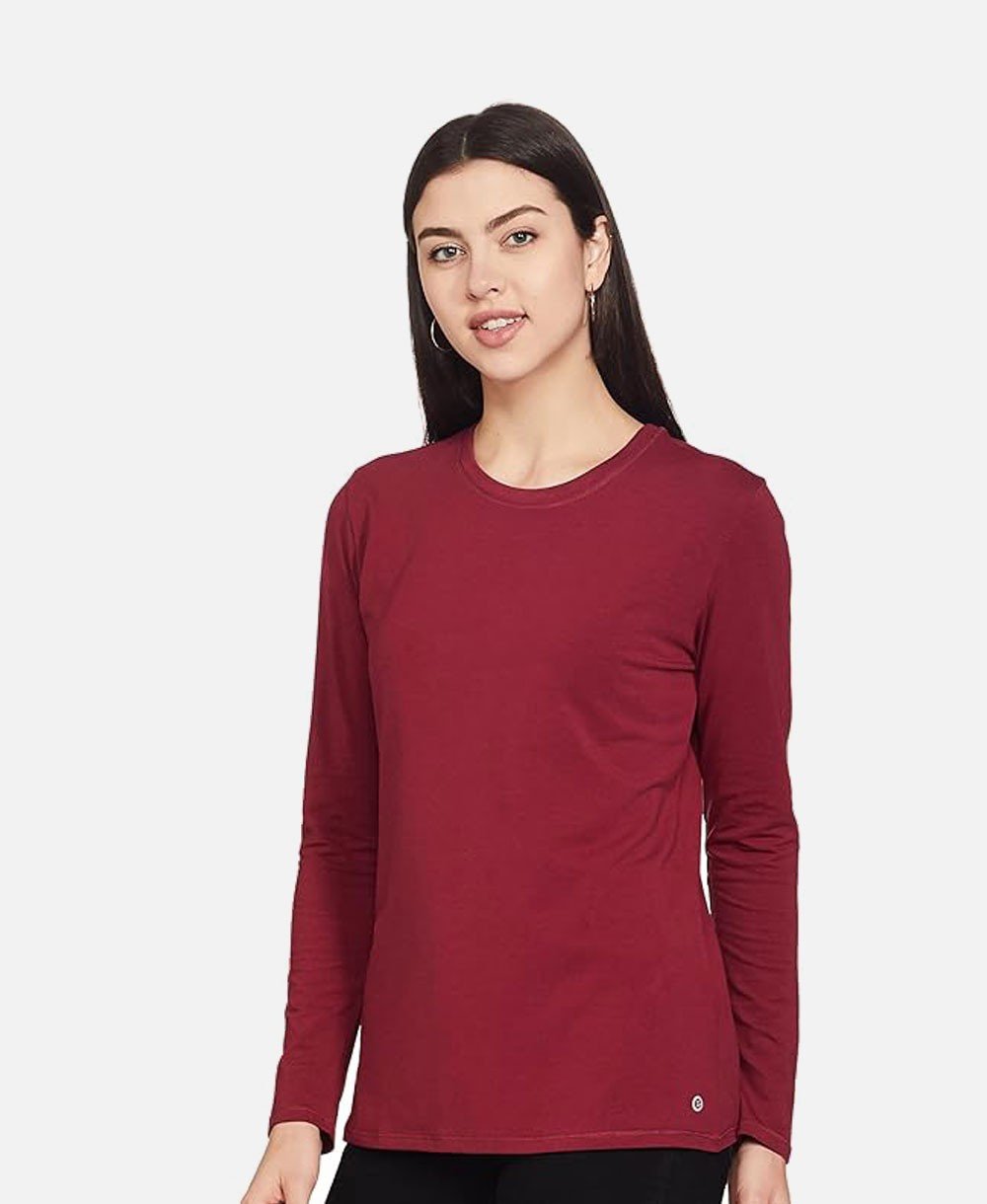 Full Sleeve Round Neck Slim Fit Cotton Tshirt