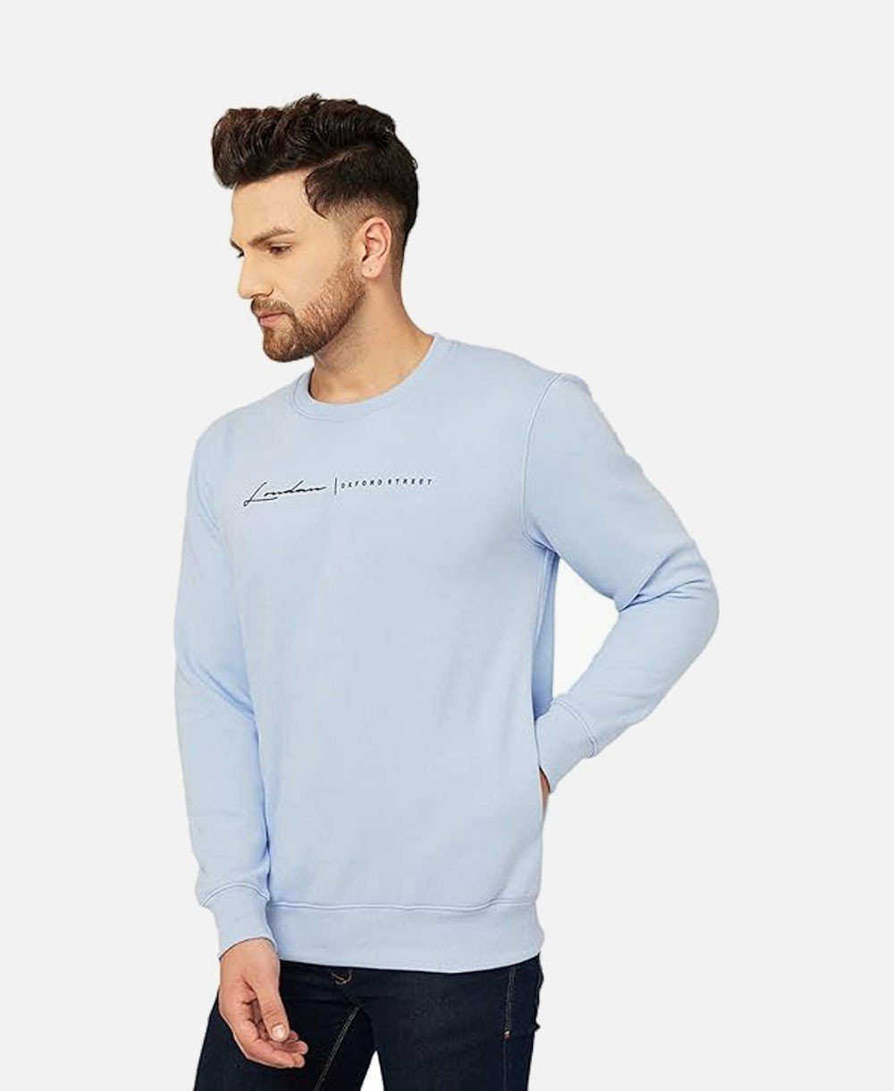 Men's Slim Fit Solid Round Neck Full Sleeve Sweatshirt