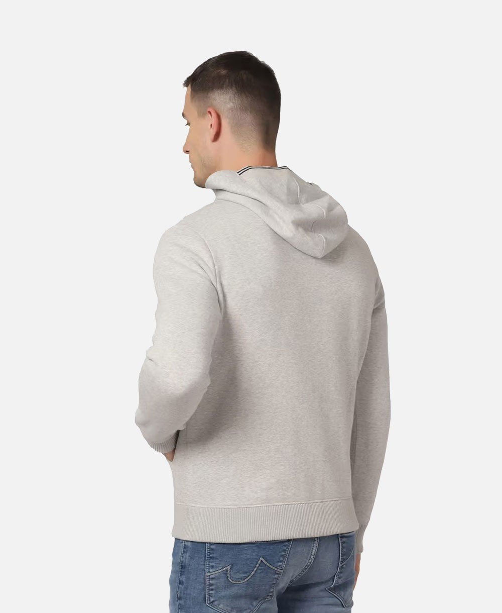 Men Full Sleeve Solid Hooded Sweatshirt