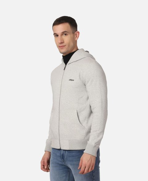 Men Full Sleeve Solid Hooded Sweatshirt