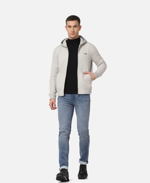 Men Full Sleeve Solid Hooded Sweatshirt