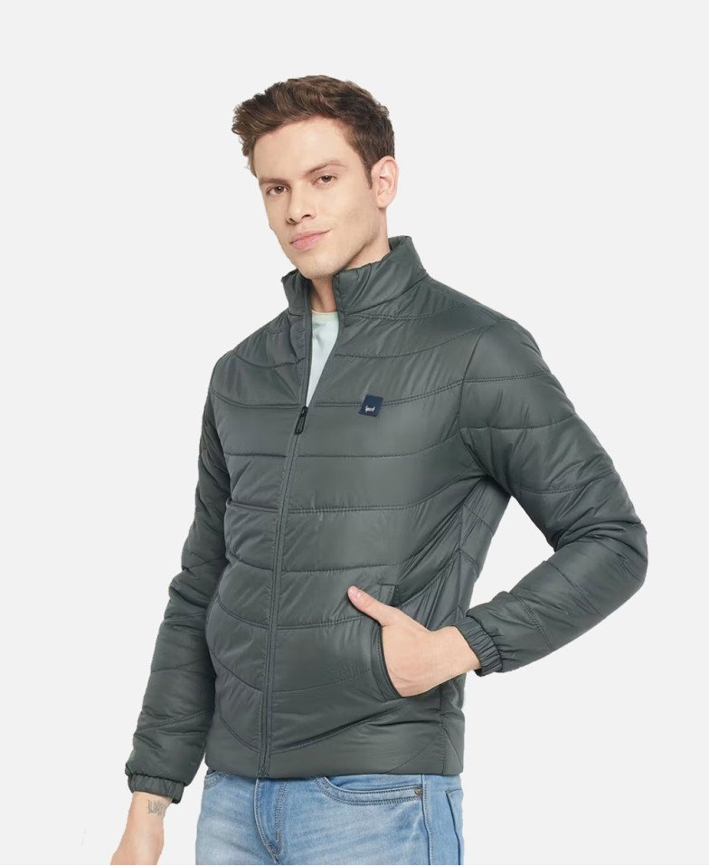 Men's Solid Full Sleeve Baseball Collar Windcheater  Jacket