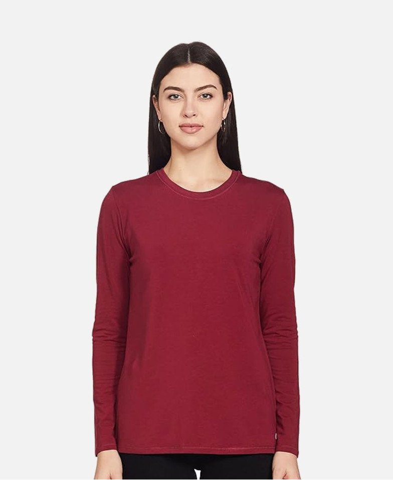 Full Sleeve Round Neck Slim Fit Cotton Tshirt